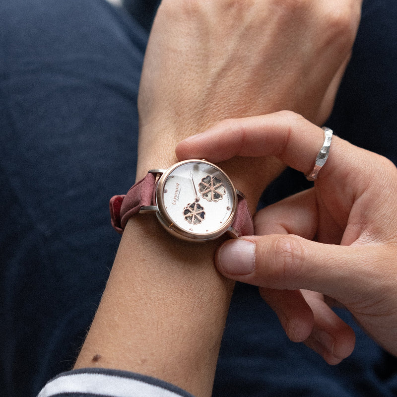 Ladies Nightingale Diamond Skeleton Automatic Mauve