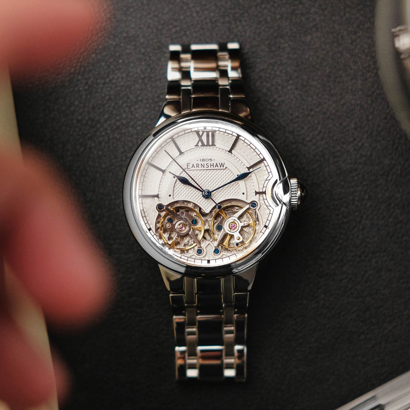 Nobility Barallier Dual Open Heart Automatic Slate White
