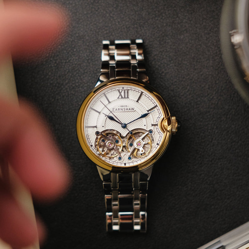 Nobility Barallier Dual Open Heart Automatic Two Tone Gold