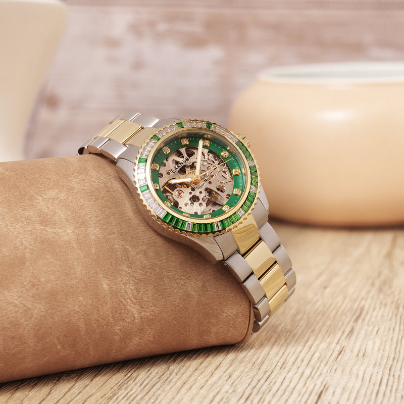 Ladies Martineau Skeleton Automatic Lime Crystal