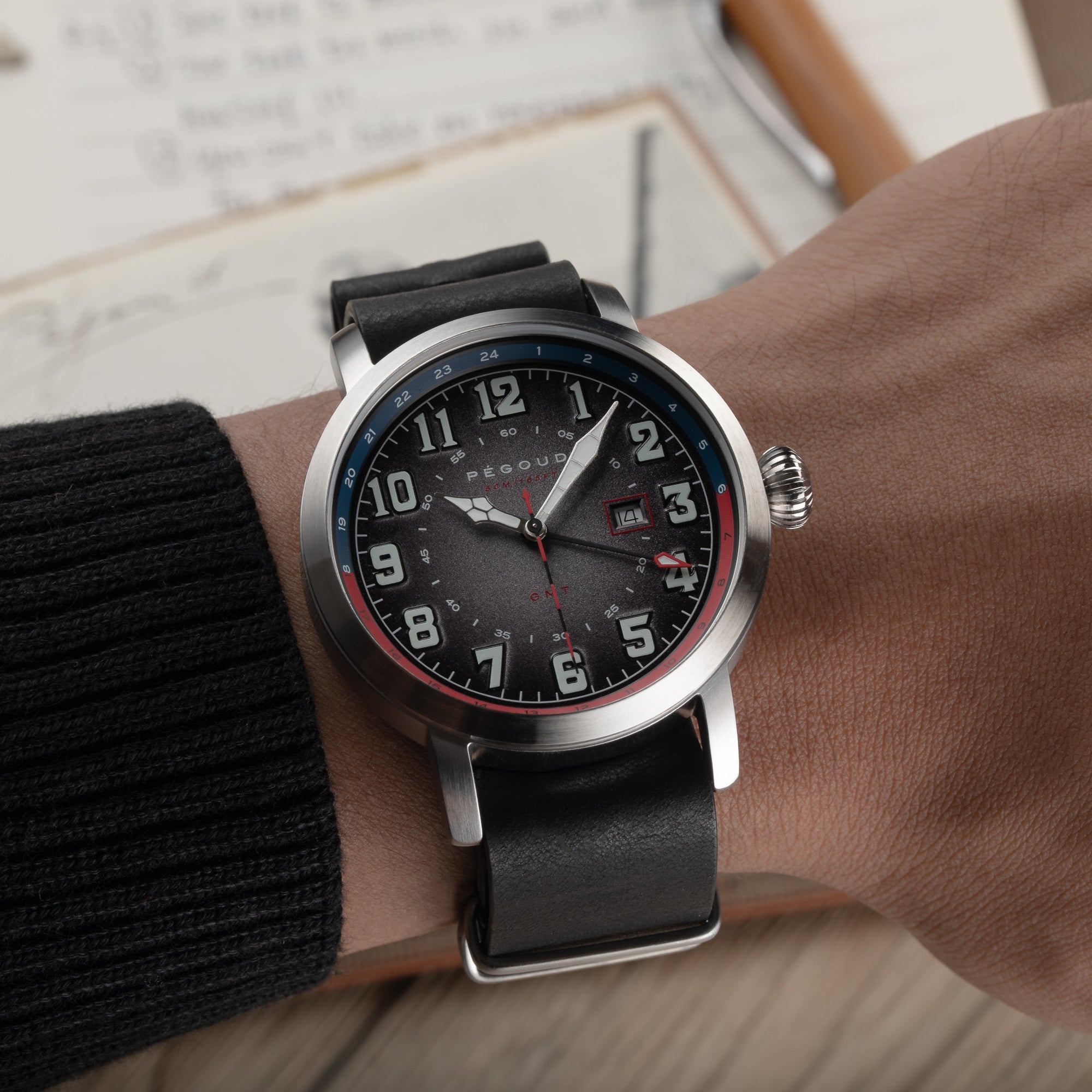 Première GMT Swiss Parts Quartz FumÃåe Black