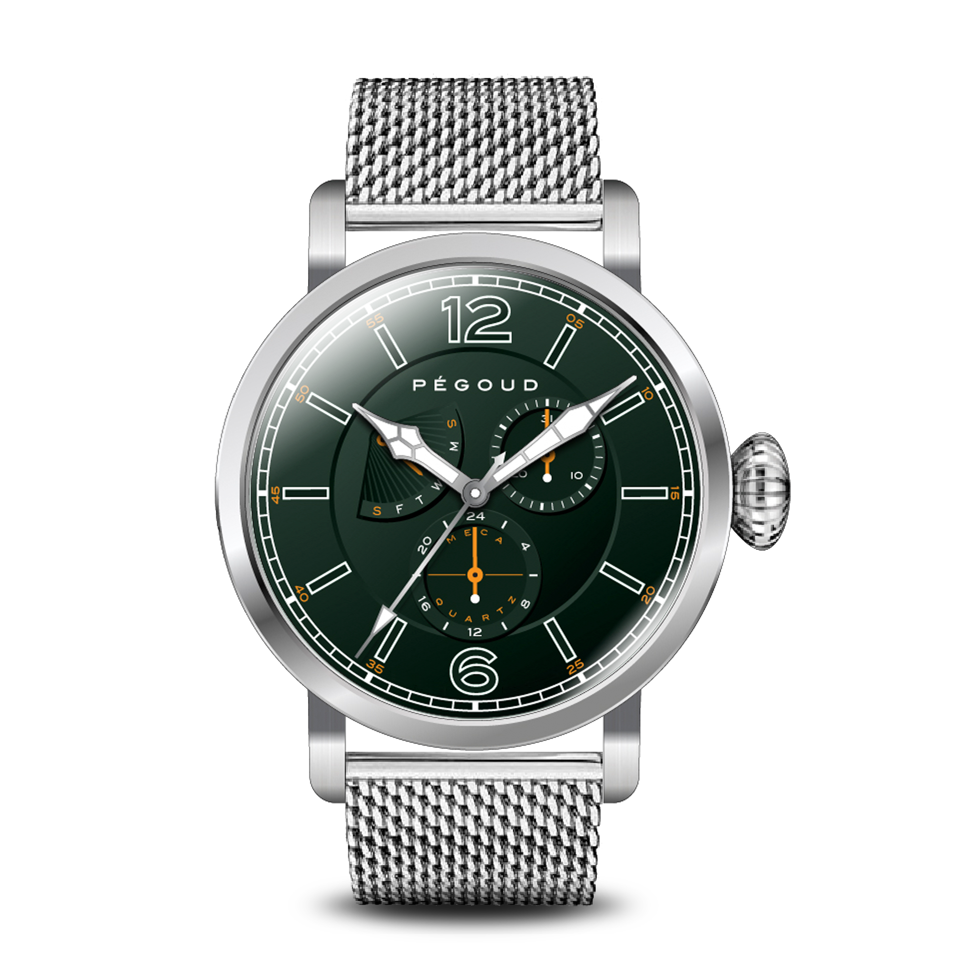 Première Retro Calendar Japan Meca-Quartz Green