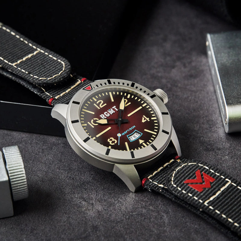 Military Japan Quartz Burgundy