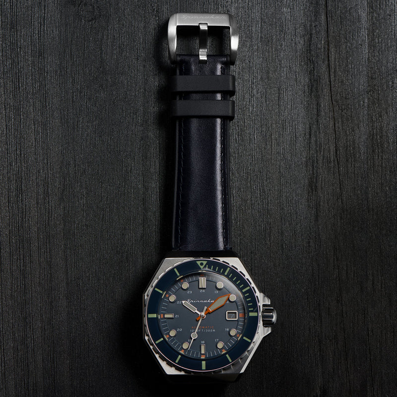 Strap Program Durevole Rubber /Leather Hybrid Strap  Navy Blue