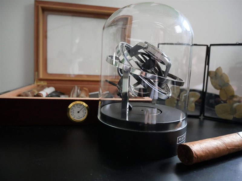 Astronomy Gyroscope Single Slot Watch Winder - Silver